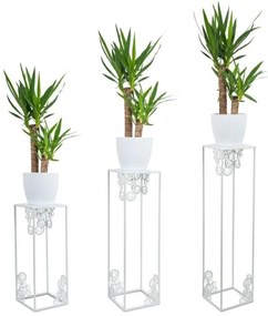 Suport pentru flori 80x24 cm, alb