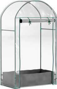 Outsunny Seră pentru Grădină cu Ușă Pliabilă pe Balamale și Sac pentru Plante, 89x50x152 cm, Transparent | Aosom Romania