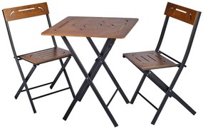 Set masă scaune de grădină (3 buc) Bonita (nuc + Negru). 1083037