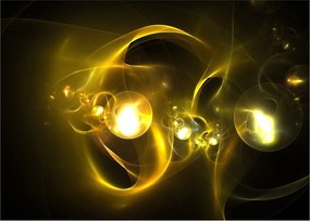 Tabloul abstract cu bile galbene (70x50 cm)