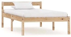Cadru de pat, 90 x 200 cm, lemn masiv de pin Maro deschis, 90 x 200 cm