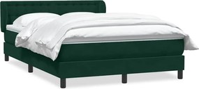 vidaXL Pat box spring cu saltea, verde închis, 160x220 cm, catifea