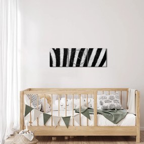 Tablou cu piele de zebră (cu ceas) (90x30 cm)