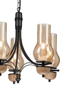 Lustră pe lanț Brilagi COTTAGE 5xE14/40W/230V fag/maro