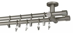 Galerie dubla picior universal -CAPACEL- dubla 19/19 - crom mat (Alege marime: 280 cm)