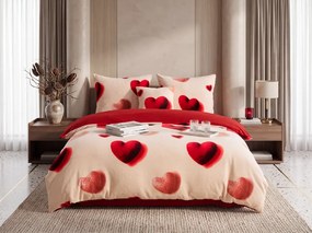 Lenjerie de pat cocolino DUO SENSE HEARTELLE crem microplus/flanel Dimensiune lenjerie de pat: 70 x 90 cm | 140 x 200 cm