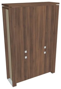 Dulap înalt Verno+ S 140 x 46 x 210 cm, divizat, nuc / vanilie