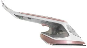 Fier de calcat cu aburi 2in1 Adler AD 5044, 1800W, 180ml, 25g/min, Placă ceramica, Afisaj LED, Calcare verticala si orizontală, Alb/Galben