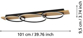 Plafonieră LED BOYAL 2xLED/12W/230V + LED/12W Eglo 99468