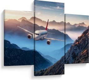 Tablou - Avion peste crestele montane (90x60 cm)