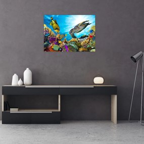 Tablou pe sticlă - Recif de corali (70x50 cm)