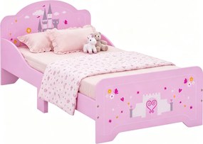HOMCOM Pat Copii Design Sigur cu Margini Rotunjite și Sine Laterale, 3-6 Ani, 143x73x60cm | Aosom Romania
