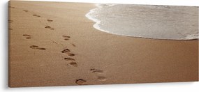Tablou - urme în nisip și mare (120x50 cm)