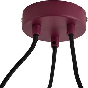 Lampă suspendată de design roșie cu sticlă opală cu 3 lumini - Tulip