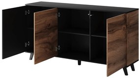 Comoda Random KM1 stejar wotan/negru - L160 x A40 x h82 cm