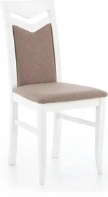 Scaun tapitat Citrone, maro/alb, stofa clasica/lemn de fag, 44X43X96 C