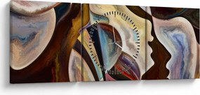 Tablou - Abstractizarea capetelor (cu ceas) (90x30 cm)