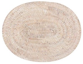 Suport din ratan pentru farfurie Tiseco Home Studio, 30 x 40 cm, alb