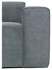 Colțar gri cu tapițerie din catifea reiată (cu colț pe partea dreaptă) Sting – Scandic