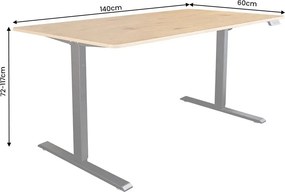 Birou reglabil electric pe inaltime OAK DESK 140cm