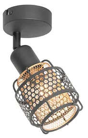 Plafoniera de design neagră cu auriu - Noud