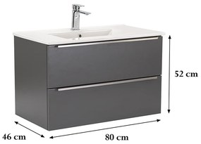 Dulap inferior Vario Trim 80 cu lavoar antracit-antracit