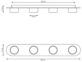 Plafonieră DIAZ 4xGX53/12W/230V negru
