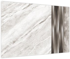 Tablou - Marmură cu linii argintii (90x60 cm)