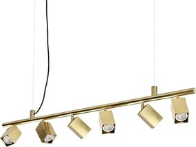 Ideal Lux - Lustră LED suspendată pe cablu DYNAMITE, 6x GU10/7W/230V, CRI 90, alamă