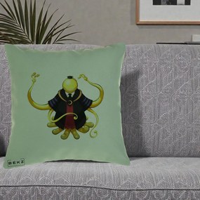 Perna Personalizata Assassination Classroom Koro-sensei, 40x40 cm, Verde, Husa Detasabila, Perna Inclusa, BEKZ®