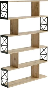 Etajera FRN-12032, stejar/negru, PAL melaminat/metal, 90x20x138 cm