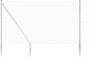 vidaXL Stâlp de gard. Argintiu 10 x 1,5 m (plasă de 40 x 40 mm) Oțel