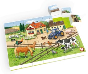 Puzzle Ferma de animale Hubelino (35 piese)