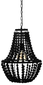 Candelabru cu mărgele GOYA, lemn, negru