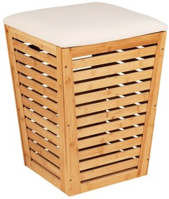 Cos de rufe cu sezut, 80 L, bambus, WENKO