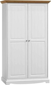 Dulap lemn masiv alb-natur Linea, 108 × 65 × 190 cm
