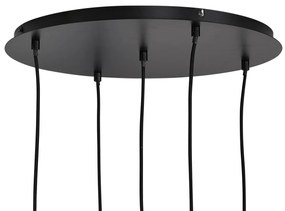 Lampă suspendată modernă neagră cu sticlă fumurie - Jia