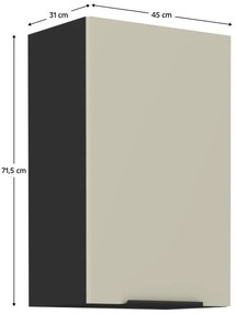 Dulap de bucătărie superior Arikona 45 G 72 1F (cașmir + negru). 1097057