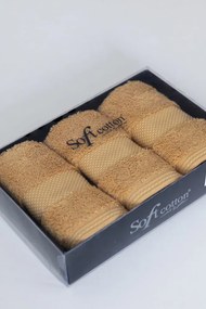 Set cadou prosoape mici DELUXE, 3 buc Muștar