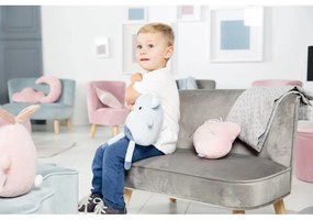 Canapea pentru copii gri deschis cu tapițerie din catifea 70 cm Lil Sofa – Roba