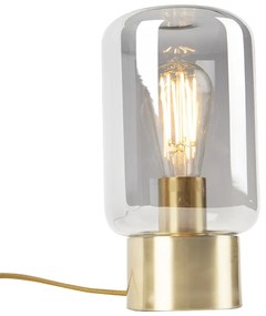 Lampă de masă de design din alamă cu sticlă fumurie - Bliss Cute