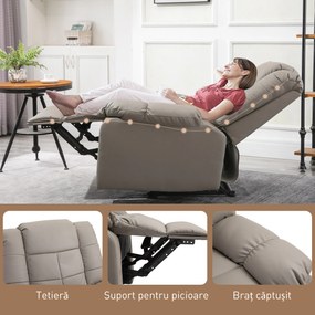 HOMCOM Fotoliu de Relaxare cu Masaj din Piele Artificiala | Aosom Romania