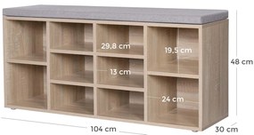 Dulap pantofi cu bancuta cu sezut gri WESO SONOMA 104x30 cm