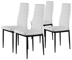 Set de 4 scaune elegante albe cu design atemporal