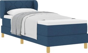 vidaXL Pat cu arcuri cu saltea albastru 80 x 200 cm țesătură