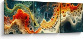 Tablou - Abstracție modernă (cu ceas) (90x30 cm)