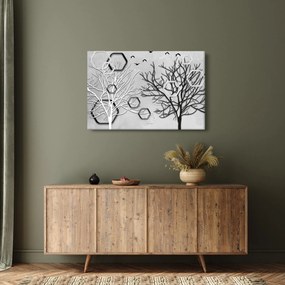 Tablou abstract cu pomi (90x60 cm)