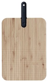 Tocator alimente cu cutit integrat Trebonn Artu Bread 1122101, 43x24 cm, Lama 20 cm, Bambus, Otel japonez, Negru