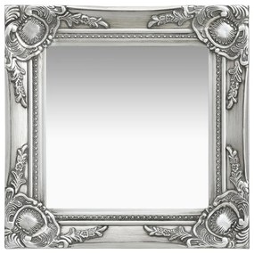 vidaXL Oglindă de perete in stil baroc, argintiu, 40 x 40 cm