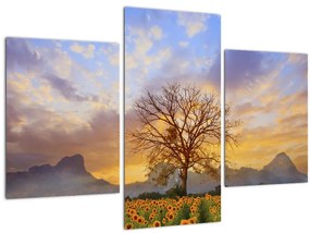 Tablou - Peisaj cu floarea soarelui (90x60 cm)